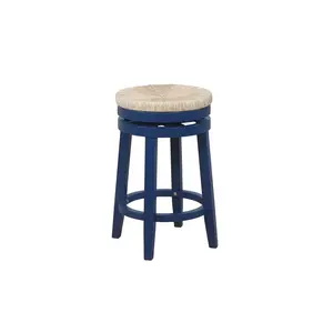 Noah Swivel Backless Swivel Seat Counter Height Barstool Navy Blue - Powell