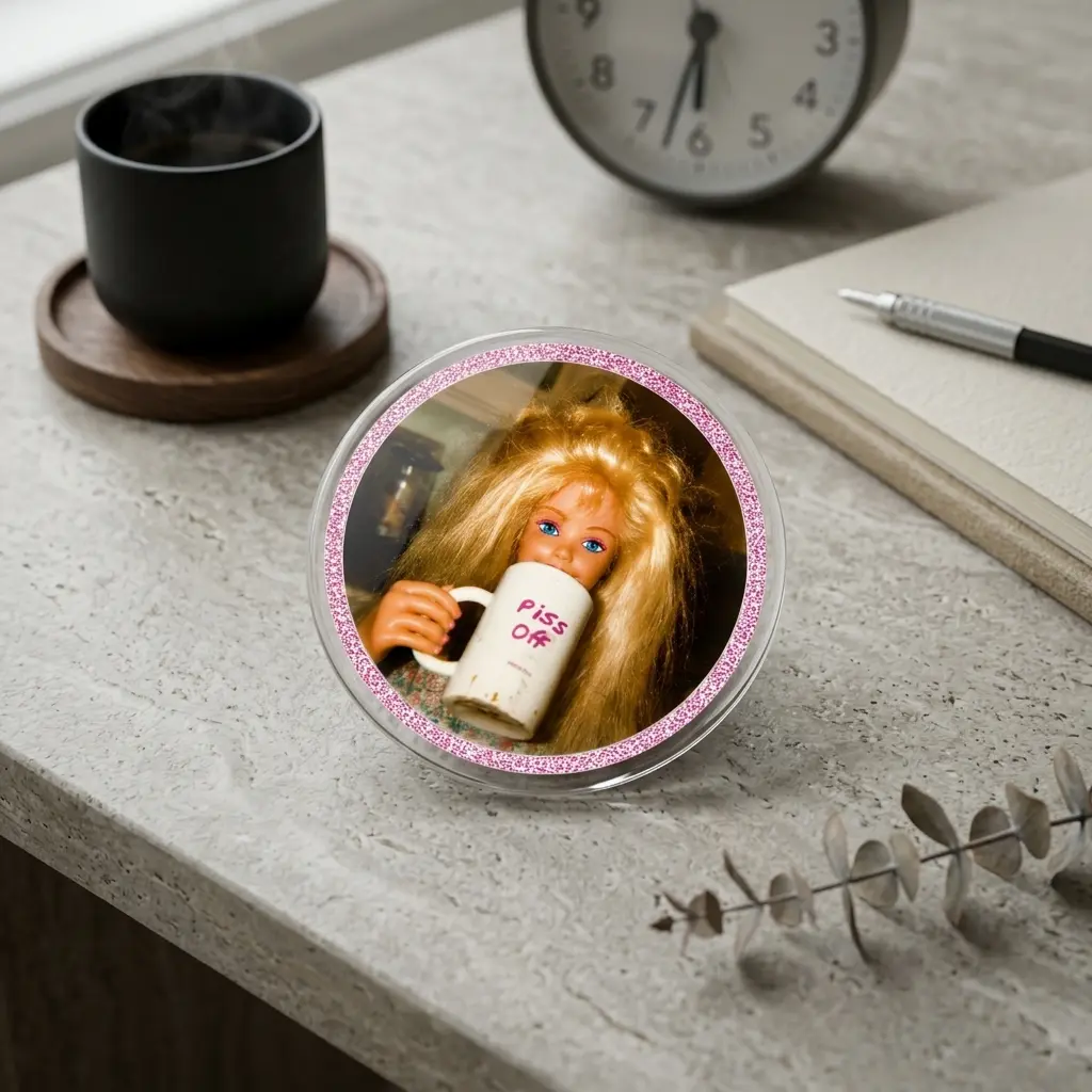 Funny Coffee Doll Phone Grip, Acrylic Phone Holder Stand, Expandable Grip Compatible with iPhone, Samsung & Most Smartphones