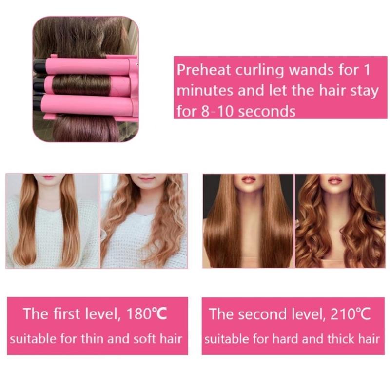 3 Jumbo Barrel Curling Iron Wand 25mm/32mm Hair Waver Temperature Adjustable Ceramic Big Waves Hair Crimper