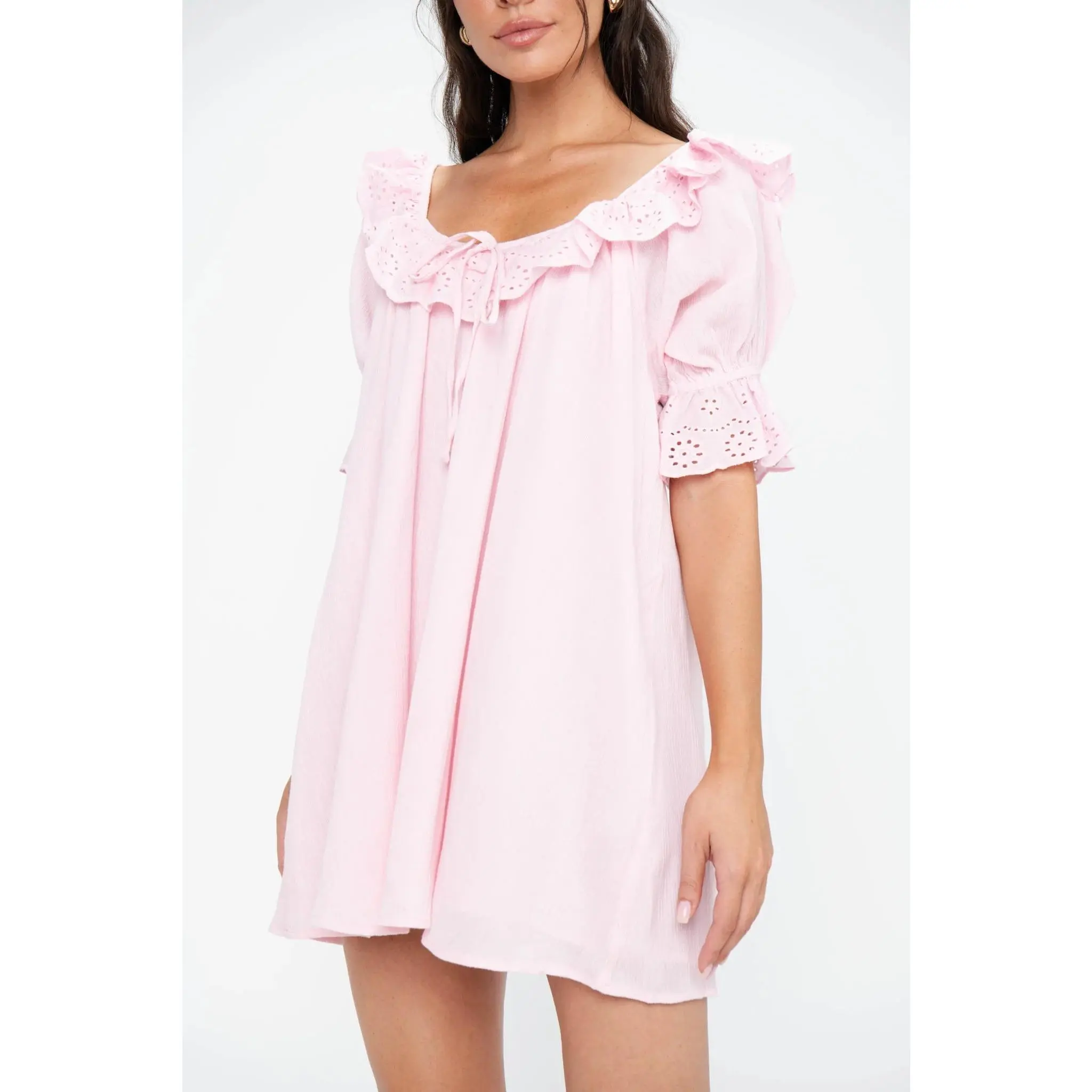 Show Me Your Mumu Toulouse Dress Pink Eyelet