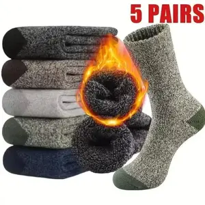 Men's Autumn Winter Thick Warm Sports Socks Mid-Calf Anti-Odor Breathable Floor Socks 5 Pairs In Stock for Sports Everyday Wear Cozy Cozy outdoor athletic bag yoga bra business office summer casual wear banana mid calf boot plain button easy-on handle hig
