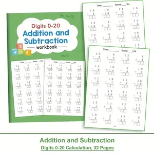 Math Practice Workbook Set: Single and Two-Digit Addition Subtraction Training, Grade 1-3 Learning Activities, Teacher Resources