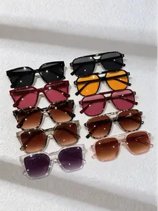 10 Pairs Classic Women's Multicolor Square Frames Sunglasses Set, Perfect for All Seasons, Ideal for Travel and, Great Gift Choice