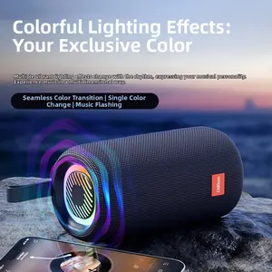 Claison T65 Multifunctional outdoor speaker, IPX6 waterproof rating, RBG multi-color ambient lighting, 3600 mAh battery, portable power bank, supports multi-device connection, suitable for outdoor use, camping