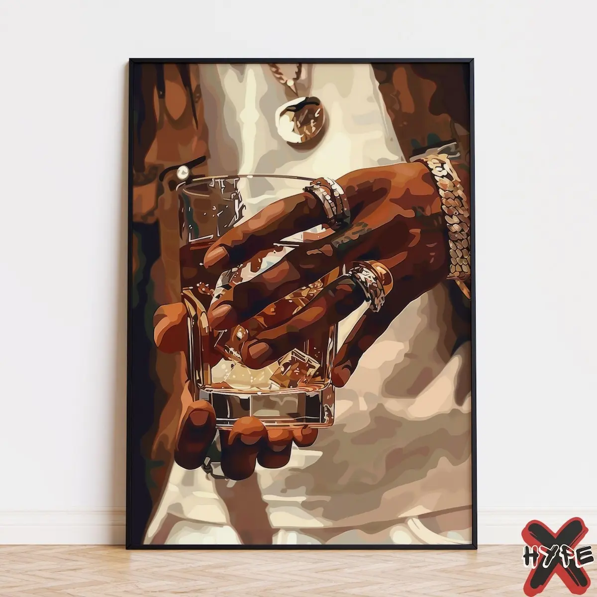 Black Man Cave Print, Modern Bar Decor Gift for Him, Black Man Art, Cocktail Bar Wall Art, Printable Bourbon Whiskey Poster, Room Decor, Unframed