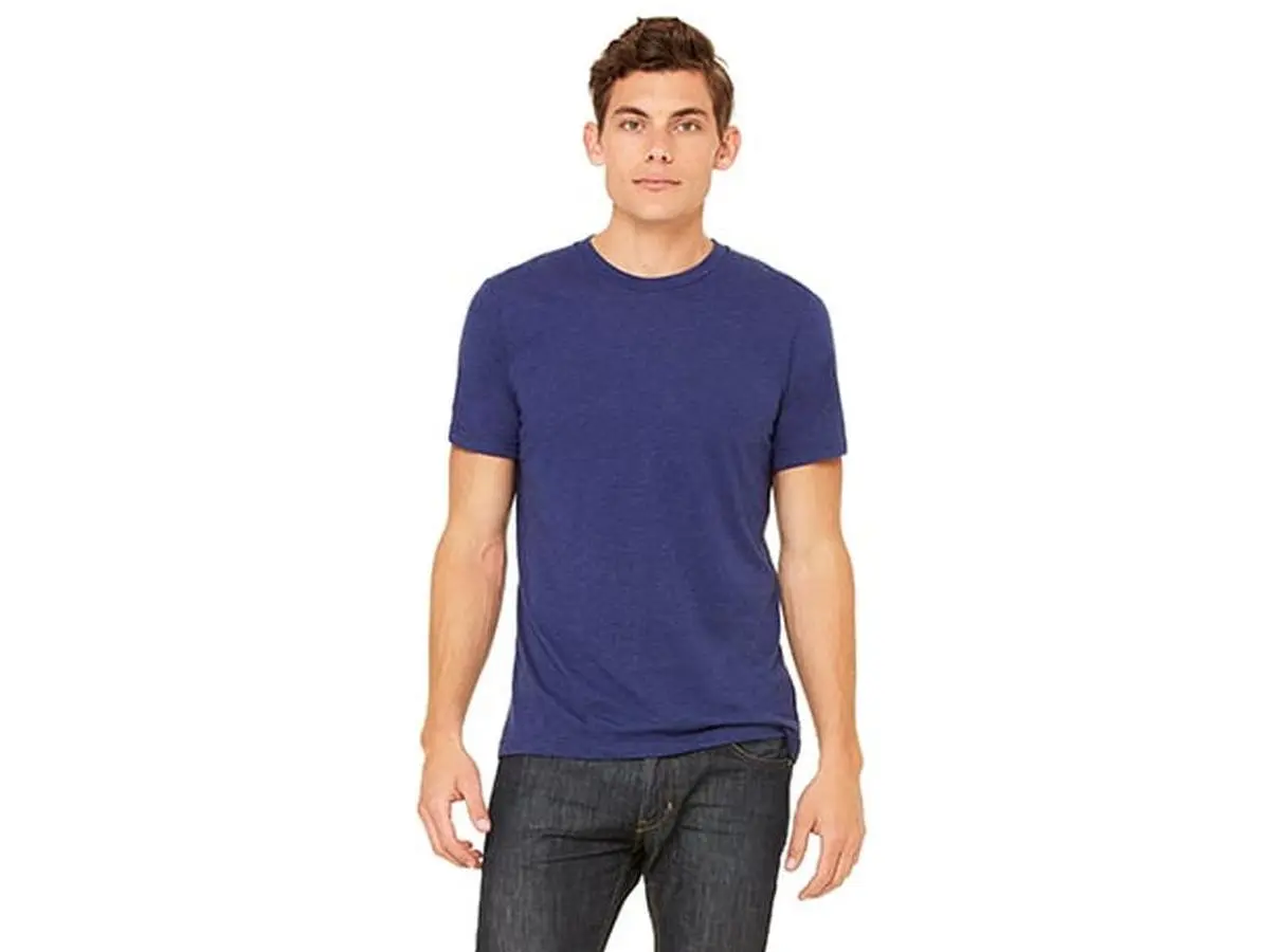 BELLA Women's 3413 Soft Triblend Crew Neck T-Shirt - Modern Fit Short Sleeve Top with Side-Seam for Casual Wear, Soft Fabric, Tri-Blend Mix, All Seasons, Cotton, Shortsleeve, Round Neck, Tshirt, Side Seams, Unisex Cut, Everyday Fits, Large