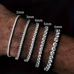 Classic Tennis Bracelet |   2-6mm VVS1 Sparkling Stones |   Size 6.5-7.5 lnch for Men & Women |   Hip Hop Jewelry Gift Wedding, Birthday, Anniversary |   Eco-Friendly & Hypoallergenic Fine Jewelry