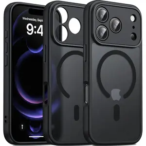 MagSafe Matte Case for iPhone 17 Pro Max 16 15 14 Plus 13 12 11, Full Camera Protection, Frosted Translucent Shockproof Cover, Military Grade Anti-Scratch Slim Magnetic Phone Case