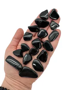 Black Tourmaline Tumbled Stone - Grade A Polished Black Tourmaline Crystal - Black Crystal - Protection, Grounding, Calming Stone