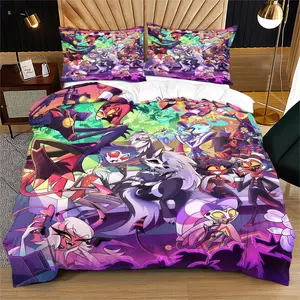 Helluva Boss Pattern Duvet Cover Set, Soft And Durable Bedding Set, Including 1 Duvet Cover And 1 Or 2 Pillowcases, Suitable For Children And Adults Daily Holiday Birthday Gifts Bedroom Decorations