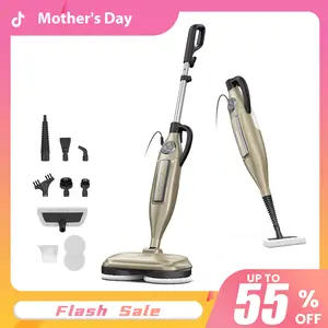 [Mothersday]DEVOAC VM6 Rotating Steam Mop, Electric Cleaner for Sticky Grime & Grease. 10-in-1 with 3 Steam Settings for Floors, Walls, Tiles, Cabinets. Fast Heat-Up.