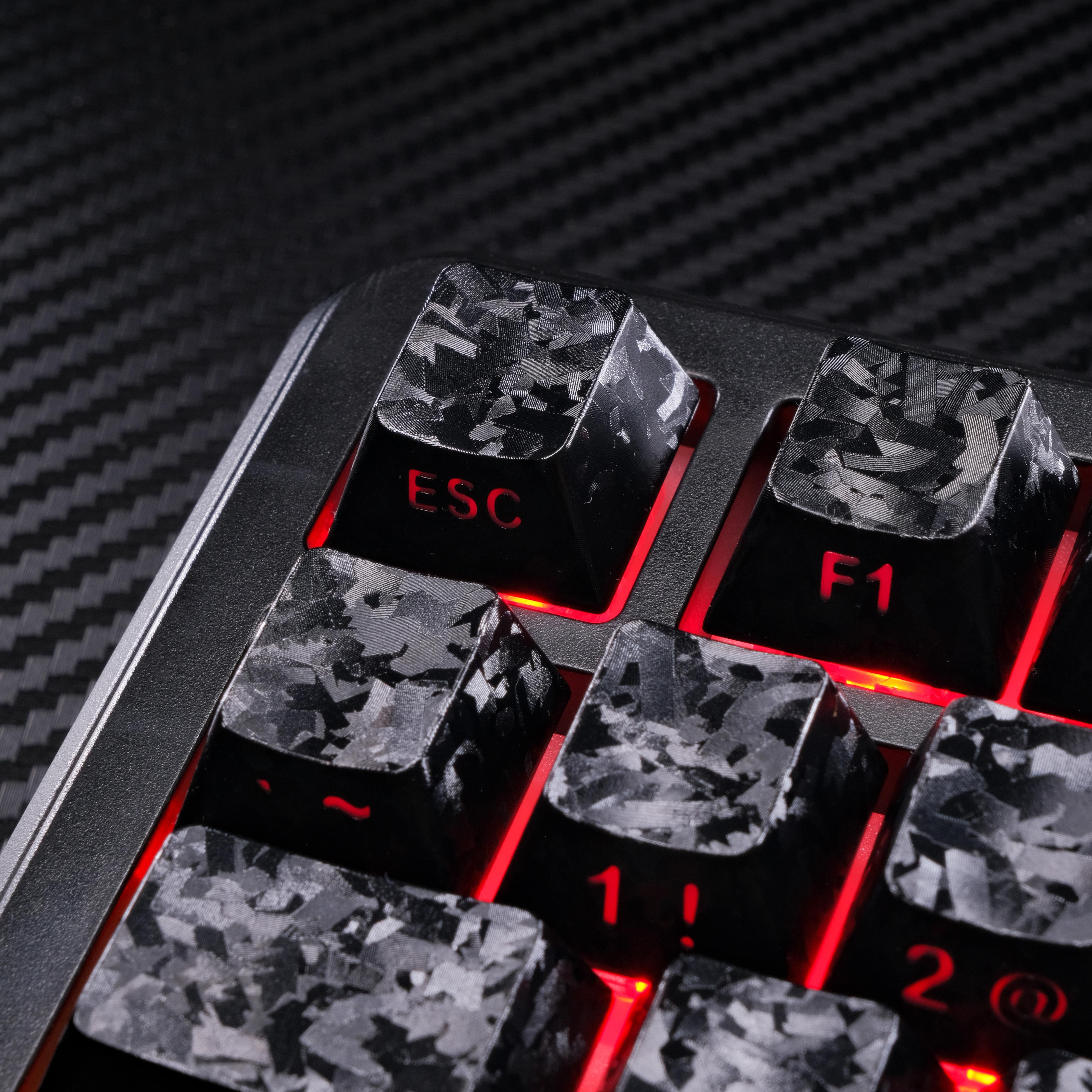 Dig Aura Forged Carbon-Look Cherry Profile Keycaps Set 142-key keycap set（only keycap, not include a keyboard）