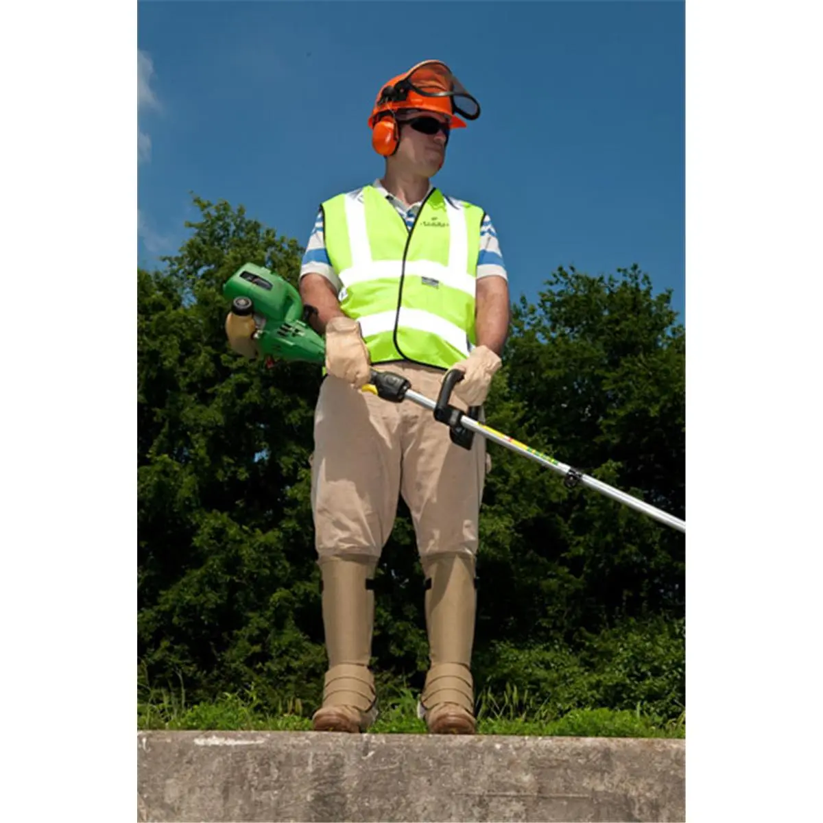 212 MAIN Debris Guard Shield - Khaki Tan Shin Guards, 1 Size Universal Fit Accessory for Garden & Grass Trimmers, One Size
