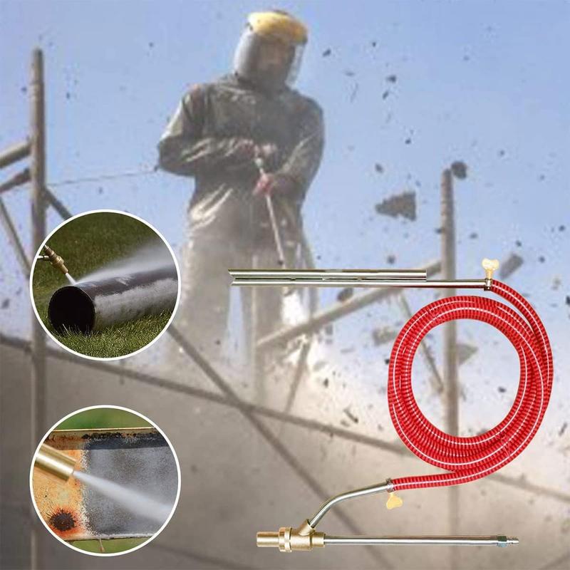 Pressure Washer Sandblasting Kit 5000 PSI Wet Abrasive Sandblaster Attachment with Replacement Nozzle Tips, 1/4 Inch Quick Disconnect, Washer Equipment Kit for Rust Removal Abrasive Cleaning