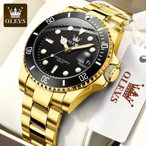 Brand OLEVS watch OLEVS Mens Watch Waterproof Luminous Date Watches Stainless Steel Business Casual Male Wristwatch