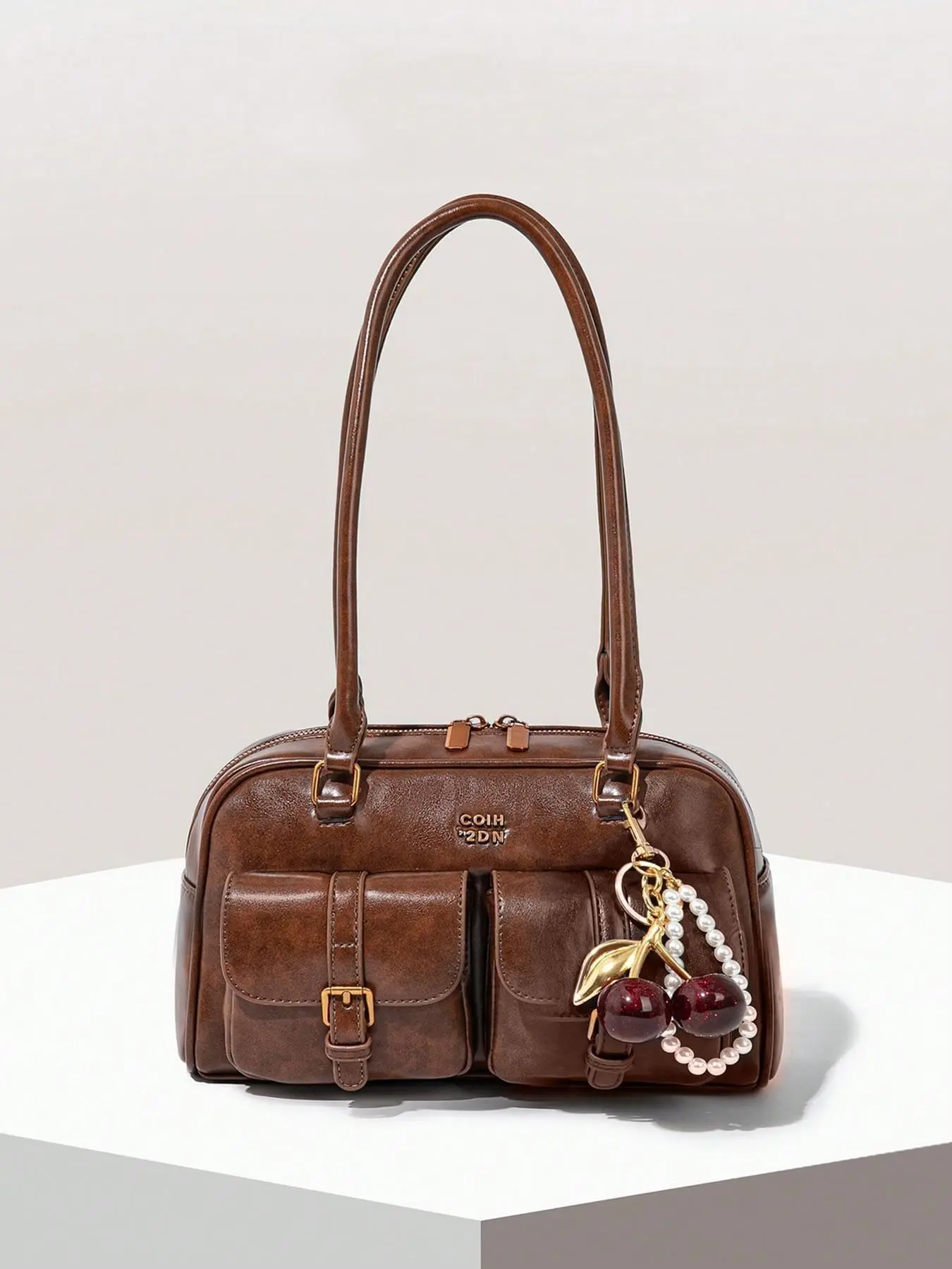 Brown + Red Cherry Pearl Pendant