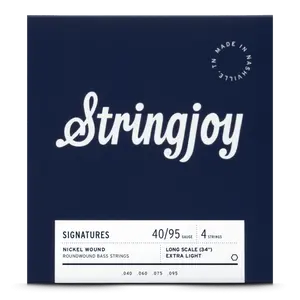 Stringjoy 40-95 Long Scale 4 String Extra Light Gauge Signatures - Nickel Wound Bass Guitar Strings