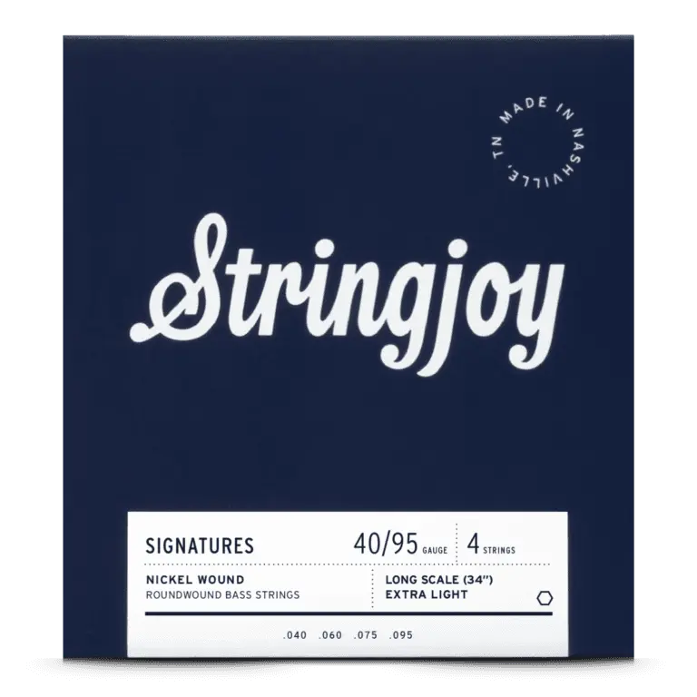 Stringjoy 40-95 Extra Light Nickel Wound 4-String Bass Guitar Strings, Roundwound, Slap Style