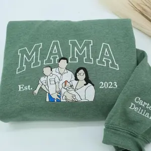 Custom Mama Sweatshirt with Photo, Personalized Mom Sweatshirt,Custom Family Picture Shirt,Custom Sweatshirt for Mom,Unique Motherhood Gift