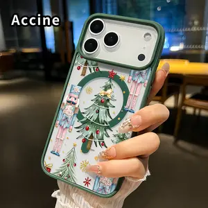 Magnetic Phone case for iPhone 17 16  Pro Max Plus 15 14 13 12 11 Air E Nutcracker Christmas Dream Pattern Non-Yellowing Shockproof Soft Silicone Transparent Acrylic Cover Supports Wireless Charging