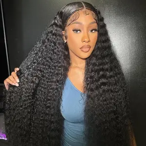 QTHAIR Budget Friendly 13x6 Deep Wave HD Lace Front Wig Human Hair Transparent Lace Frontal Wigs For Women Brazilian Virgin Human Hair Hair Wigs PrePlucked Lace and Pre Bleached Knot, Heat Resistant