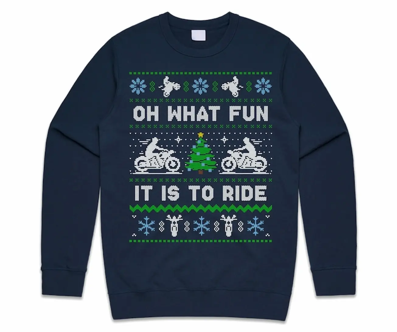 Motorbike Oh What Fun It Is To Ride Jumper Sweater Sweatshirt Christmas Biking Biker Motorcycle Xmas
