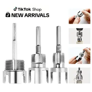 2026 New Pipe Tapping and Threading Tool, Premium Carbon Steel Dual-Function Internal & External Pipe Threader for 1/2", 3/4", 1" Sizes PVC Pipes Suit for All Electric Drills (1/2"+3/4"+1") Multi-Function Electrician Tool Set,summervibes outdoorfun