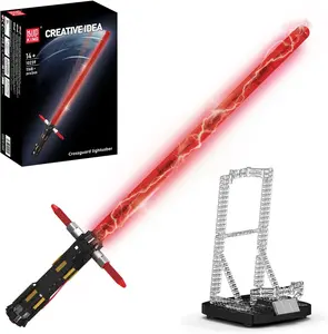 Mould King 10239 Lightsaber Building Set, Light Sword with Holder Stand and LED Light, Assembly Cosplay Model Kit for Adults, Teens(1168 PCS)