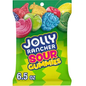 JOLLY RANCHER Sour Gummies Assorted Fruit Flavored Candy Bag, 6.5 oz
