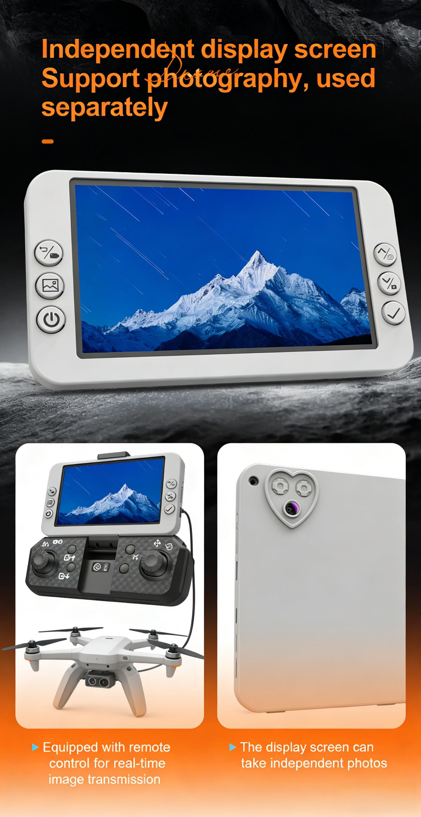 LF666PRO Drone with 4.5 inch independent dispaly  LCD Screen, Dual Camera & 50x Zoom | Optical Flow, Smart Obstacle Avoidance & Gesture Photo | RC Quadcopter for Beginners, Birthday Gift