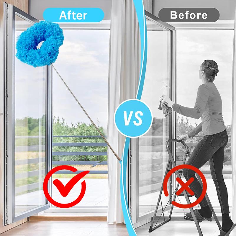 Ceiling Fan Cleaner Duster High Ceiling Extended Fan Blade Cleaner from 13 to 30 Inch Reusable Microfiber Ceiling Fan Duster with Extension Handle for Furniture Bookshelves Wall Door (Blue) Ceiling Fan Cleaner Duster High Ceiling Extended Fan Blade Cleaner from 13 to 30 Inch Reusable Microfiber Ceiling Fan Duster with Extension Handle for Furniture Bookshelves Wall Door (Blue)