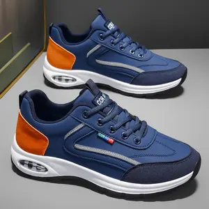 Men's Casual Sports Sneakers | Waterproof PU Leather & Non-Slip Air Cushion Shoes for Office Workers & Students | Perfect for Daily Commute & Outdoor Walking