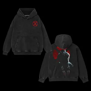 Superstyle Clawborn Weapon X - X-Force MCU superhero Edition Double Printed Oversize Lightweight Acid Washed Hoodie TV Series Graphic Design Top Cotton Streetwear Comic Superheroes Hoodie Crewneck Clothes Menswear Womenswear