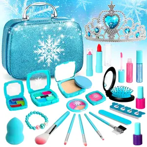 Children's makeup set, washable, beautiful children's cosmetics set for girls, kids vanity, suitable as a birthday gift or Christmas gift for girls aged 3 and above.