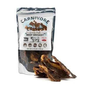 Carnivore Crisps Beef Brisket, Premium Beef Brisket for Cooking and Seasoning, Rich in Protein, Paleo & Keto Friendly, 1.5 oz