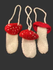 Hand Crocheted Mushroom Secret Chapstick Pouch