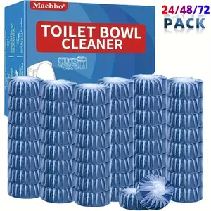 24/48/72pcs Professional Acidic Blue Foam Toilet Cleaner Tablets,  Unscented Automatic Deodorizer, Multi-Purpose Non-Corrosive Solid Household Cleaner for Toilet Bowl, Long-Lasting Freshness, Easy Effortless Cleaning