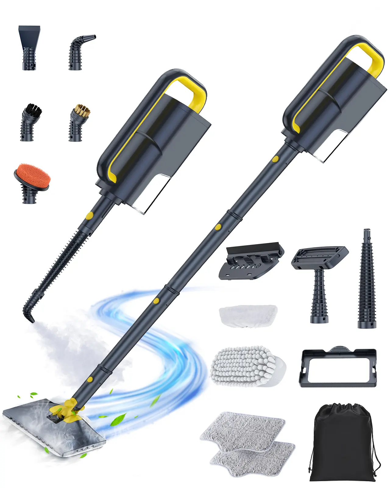 10-in-1 Steam Mop & Handheld Cleaner, 350ml Tank, 10s Fast Heat, 248°F Steam for Floors, Carpets, Cars & Garments - Chemical-Free, Pet & Family Safe