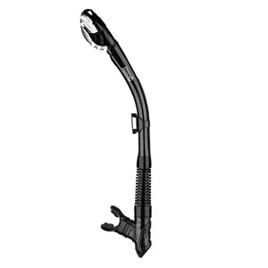 Aegend Dry Top Snorkel and Diving Mask - Adjustable, Curved Tube, Dry Valve, Large Diameter, Easy-Breathe Water Sports Gear for Snorkeling, Scuba Diving