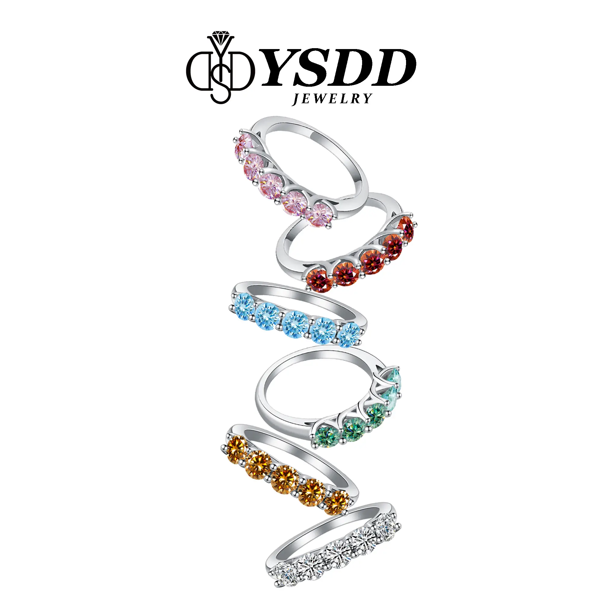 【#349 】1.5CT Half Eternity Wedding Band Brilliant Round Synthetic Moissanite Rings Wedding Band in 925 Sterling Silver