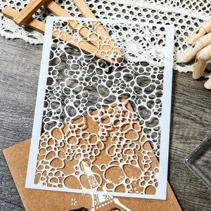 Reusable Pebble Pattern Plastic Template for DIY Crafts, Scrapbooking, Card Making, Embossing, Complex Circular Design