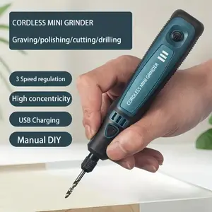 Mini Electric Grinder Set DIY Home Use, Handheld USB Rechargeable Carving Machine, Compact Design, High Efficiency Polishing Tool