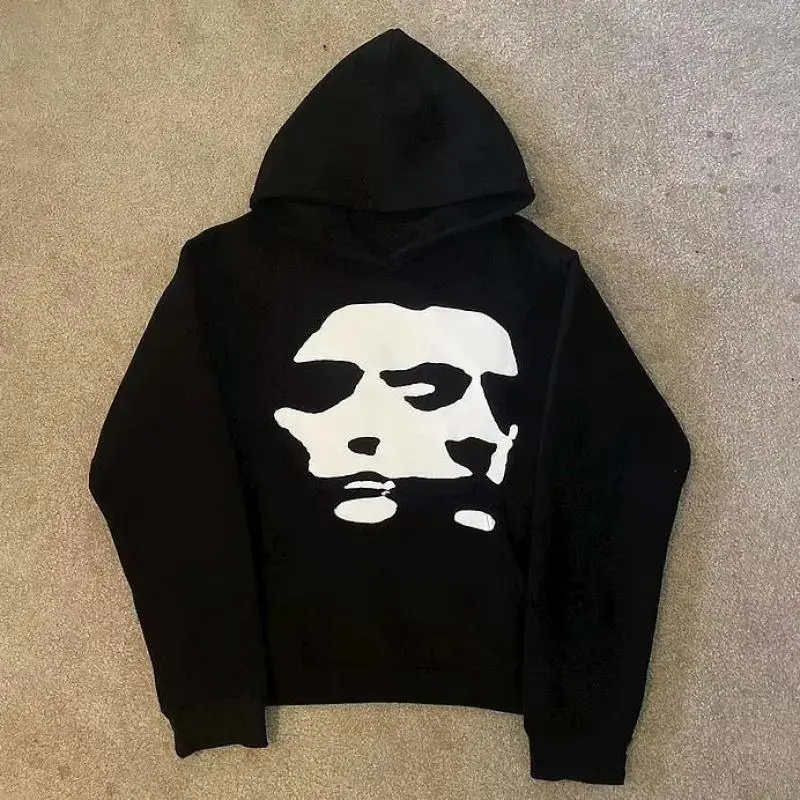 New Hooded Sweatshirt Harajuku Gothic Two Face Graphic Print Oversized Hoodies Casual Fashion Men Women Streetwear Clothing Kangaroo Menswear Forgiveness  Sweater cotton gift tee soulja boy outfit christian gorlock destroyer shirt