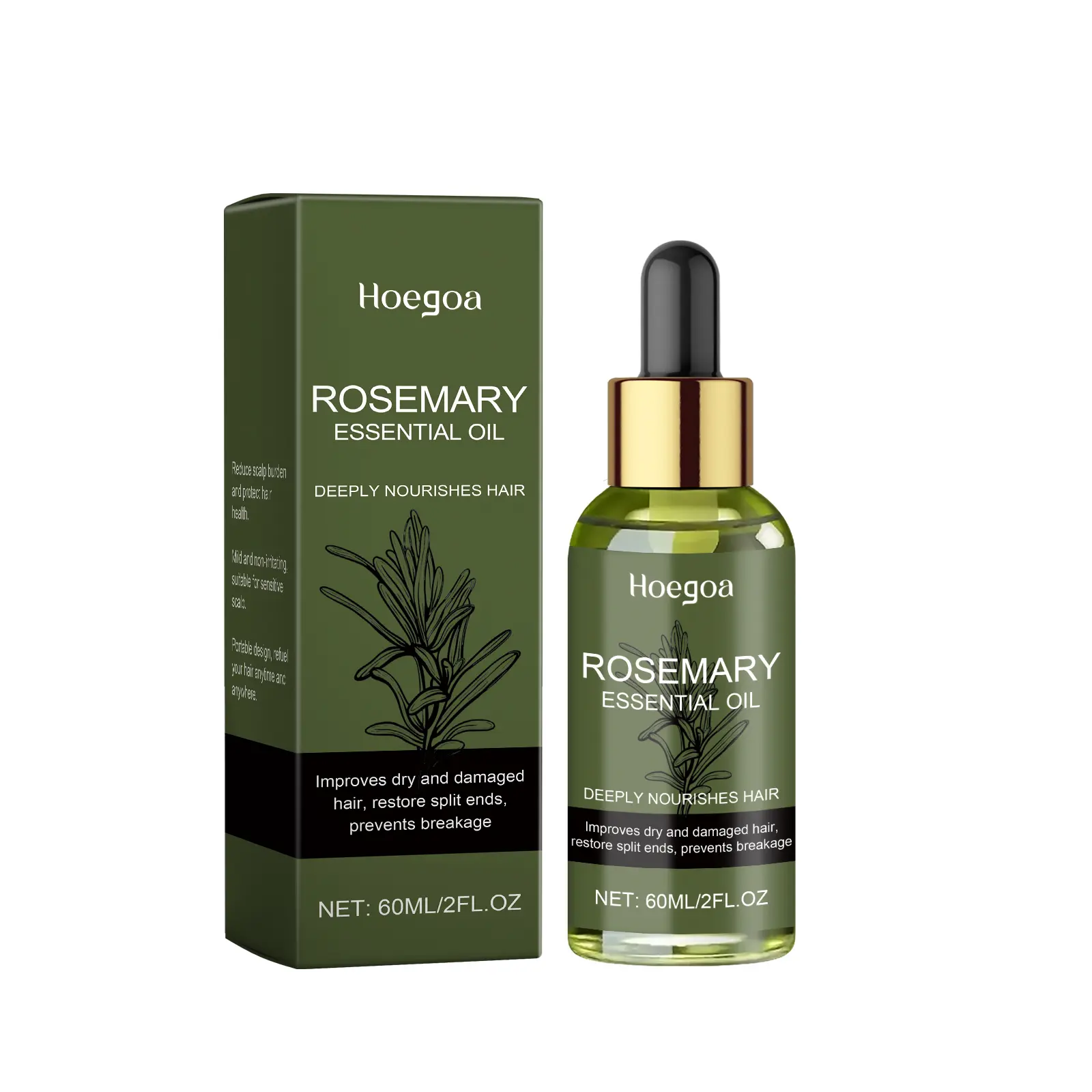 Rosemary Hair Oil – Lightweight Hair Treatment for Dry,Frizzy Hair