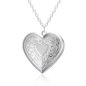Lockets Necklace Hold Picture Love Heart for Necklaces