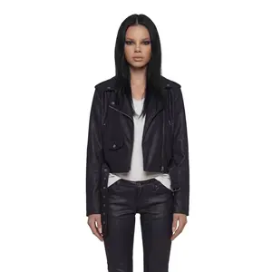 Siren Waxed Leather Moto Jacket