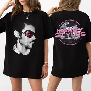 Harry Shirt, Retro Kiss All The Time Disco Ball Tee, Vintage Harry Portrait Top, Love On Tour Apparel, Music Fan Gift