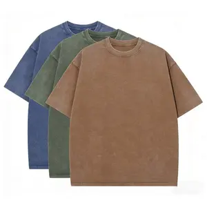 Men & Women 3 Pack Vintage Acid Wash Oversized T Shirts Heavyweight Cotton Casual Baggy Tops