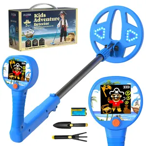 DR.ÖTEK Metal Detector for Kids -Portable Innovative 2.4” Color LCD Display, 6.7” LED-Lit Coil, Adjustable & Lightweight Kids Metal Detector with Safe Rubber Grip, STEM Gifts for Boys & Girls Ages 3-12