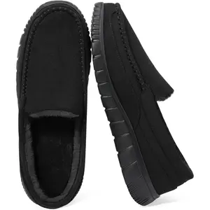 Men Women  Moccasin Style Faux Suede Plush Fleece Lined Slip-On Shoes, Non-slip Rubber Sole for Indoor Outdoor Home Bedroom sports lippers free cowboy boots Comfy Fluffy Sneaker  up dress Men's Indoor-Outdoor Fuzzy Slippers cozy luxury Breathable